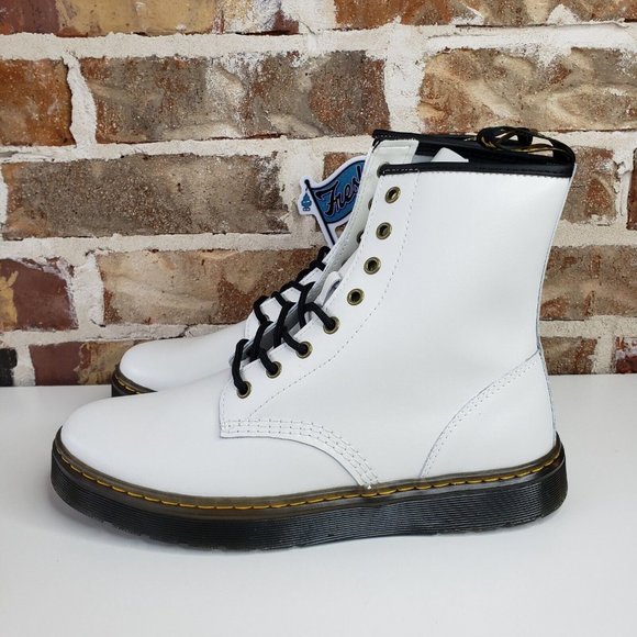 Dr Martens Airwair Zavala Smooth Leather White Boots Mens Size 9 / Wmns Size 10 - Picture 3 of 11